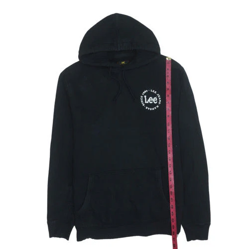 Lee Men's Black Pullover Hoodie L Classic Logo Cotton Sweatshirt - Image 3