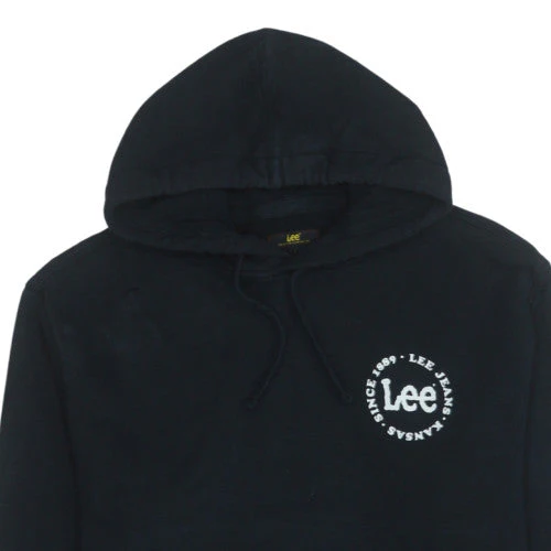 Lee Men's Black Pullover Hoodie L Classic Logo Cotton Sweatshirt - Image 7