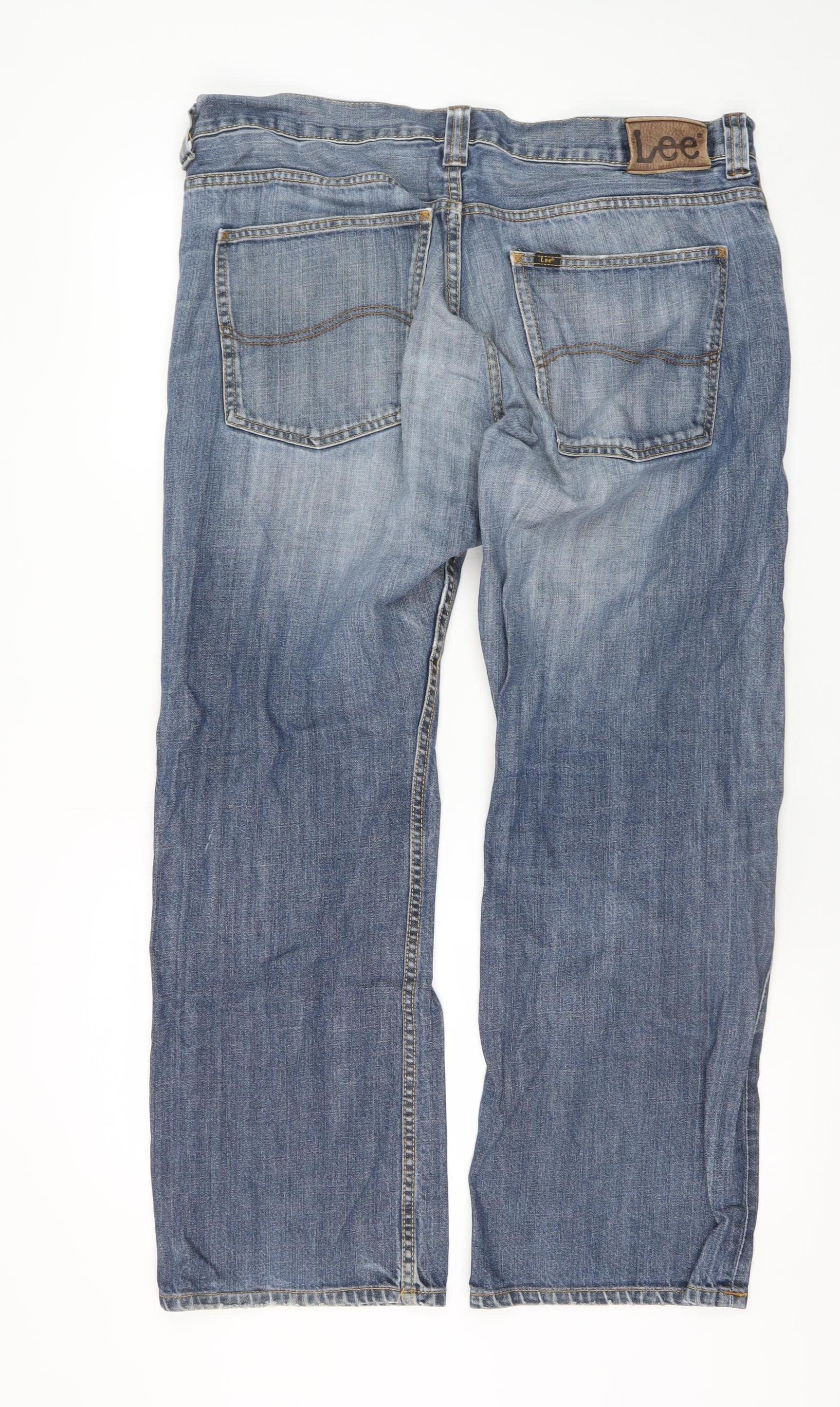 Lee Men's Blue Denim Straight Jeans W36 L30 Regular Fit - Image 3