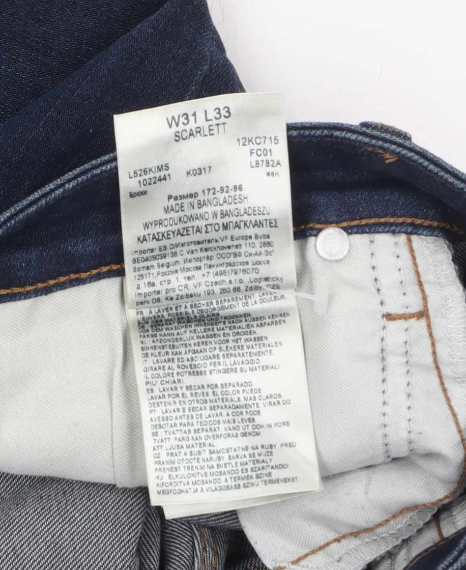 Lee Men's Blue Slim Fit Stretch Denim Jeans W31 L33 - Image 4