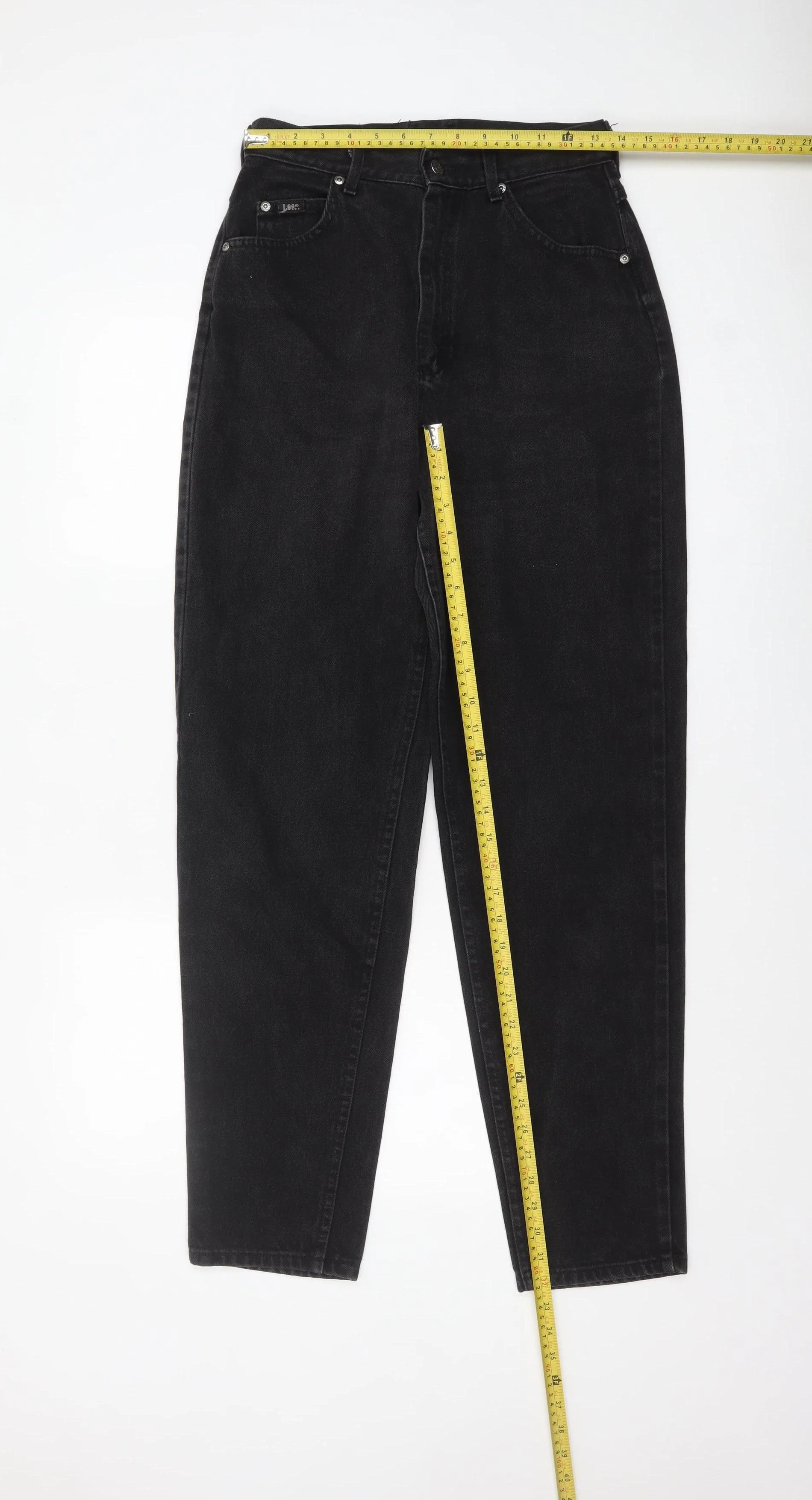 Lee Women Black High Rise Mom Jeans Size 8 Denim Classic - Image 2