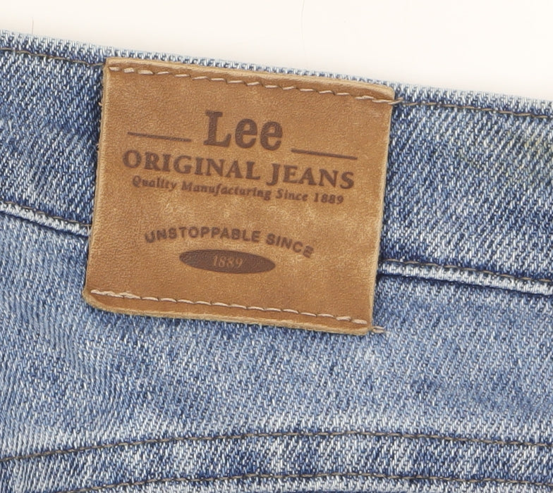 Lee Women's Blue High Rise Straight Leg Vintage Jeans Size 10L - Image 5