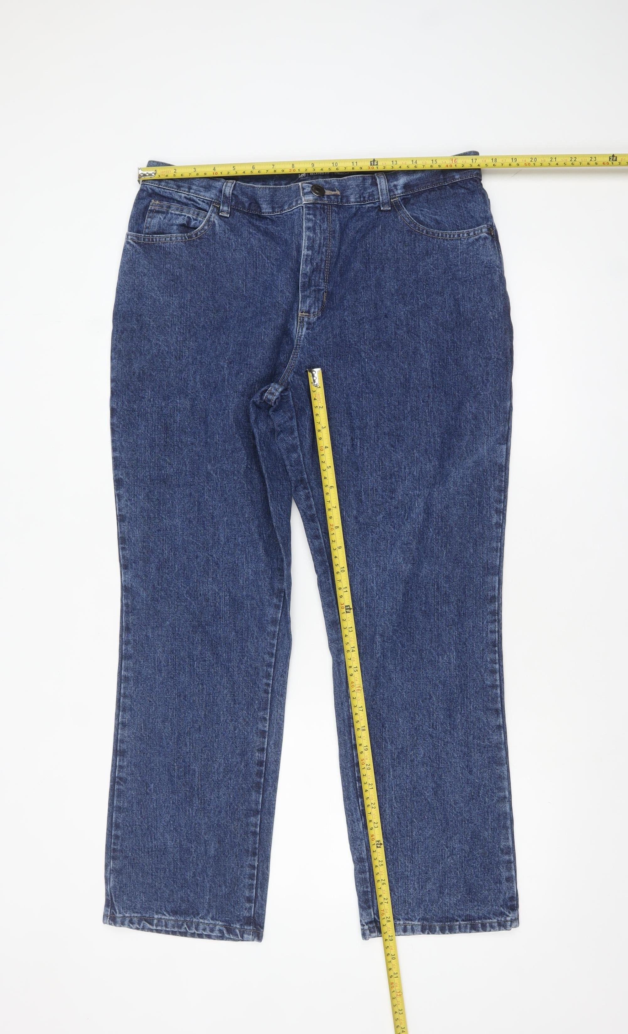 Lee Women's Blue Size 12 Relaxed Fit Straight Leg Jeans - Image 2