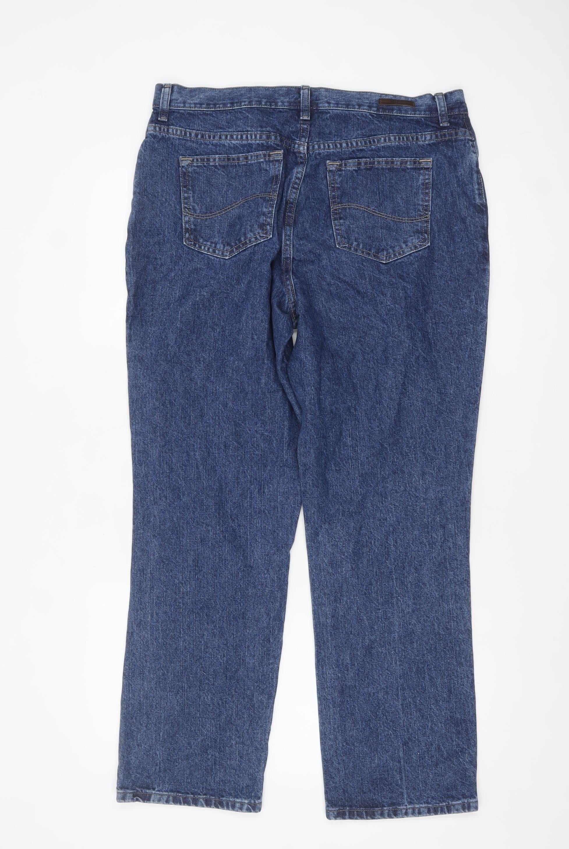 Lee Women's Blue Size 12 Relaxed Fit Straight Leg Jeans - Image 3