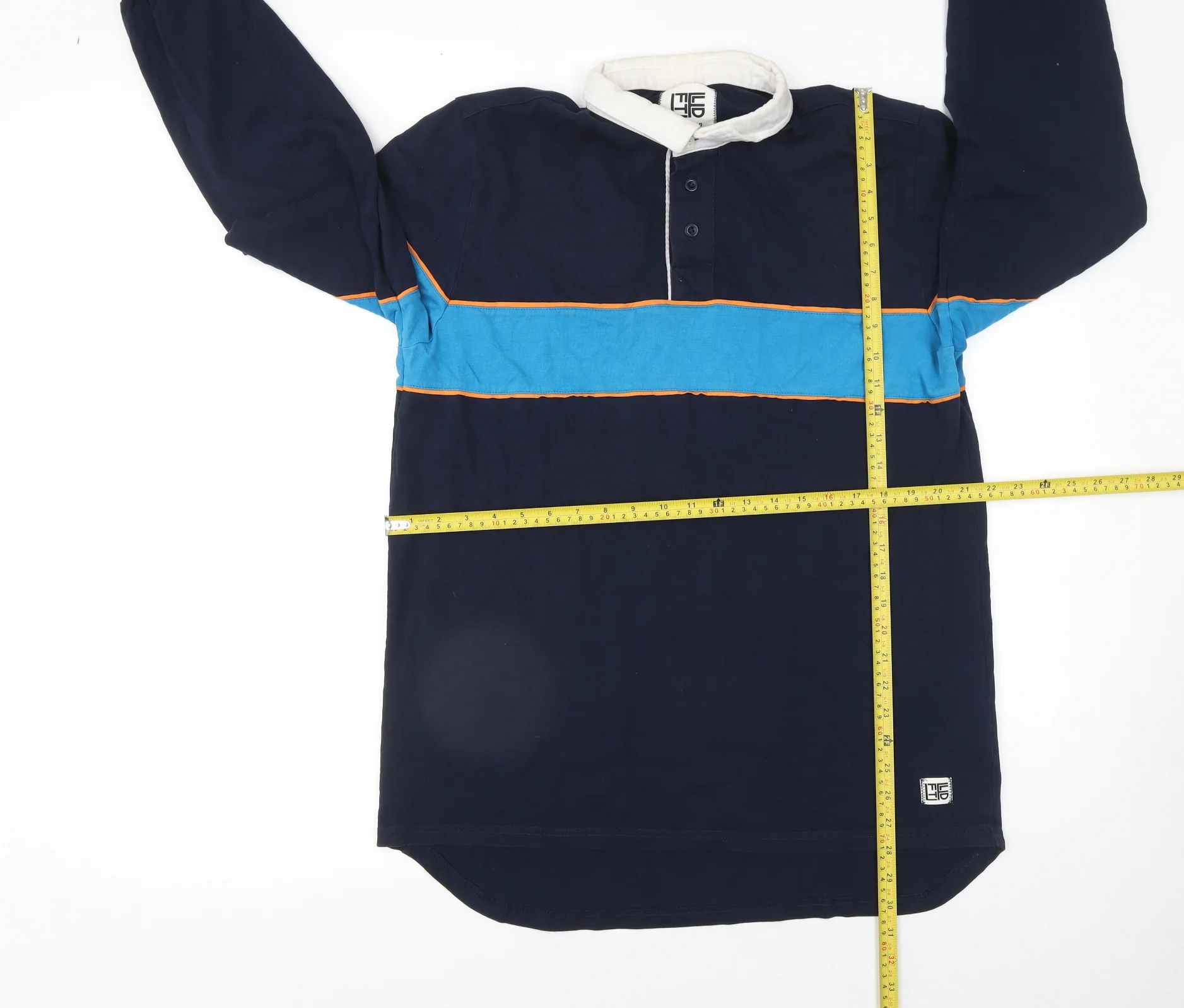 Left Field Men's Blue Long Sleeve Rugby Polo Shirt XL - Image 2