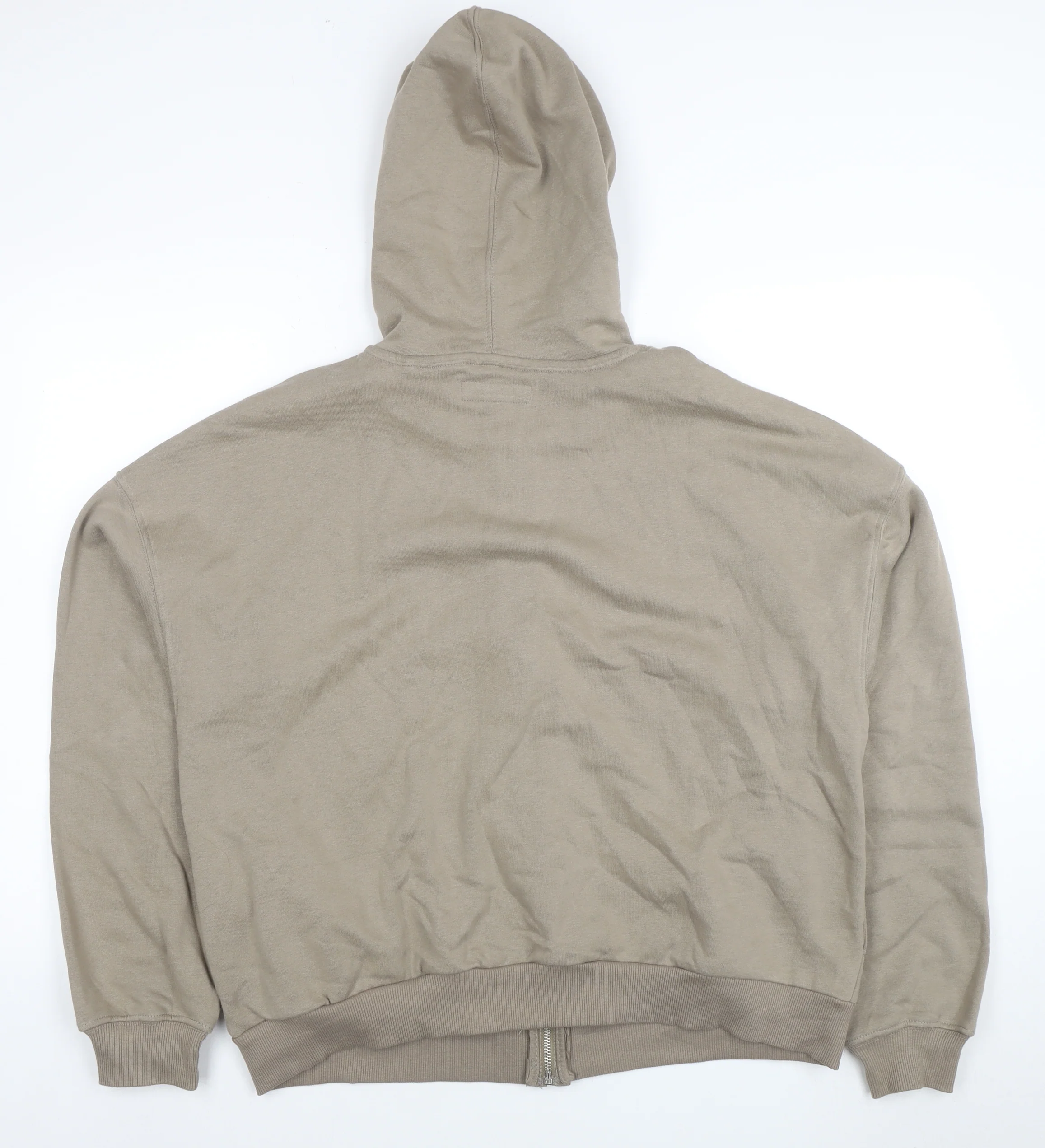 Lefties Women Beige Full Zip Hoodie Size 12 Cotton Blend - Image 3