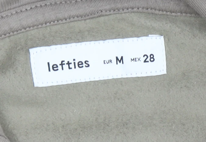 Lefties Women Beige Full Zip Hoodie Size 12 Cotton Blend - Image 4
