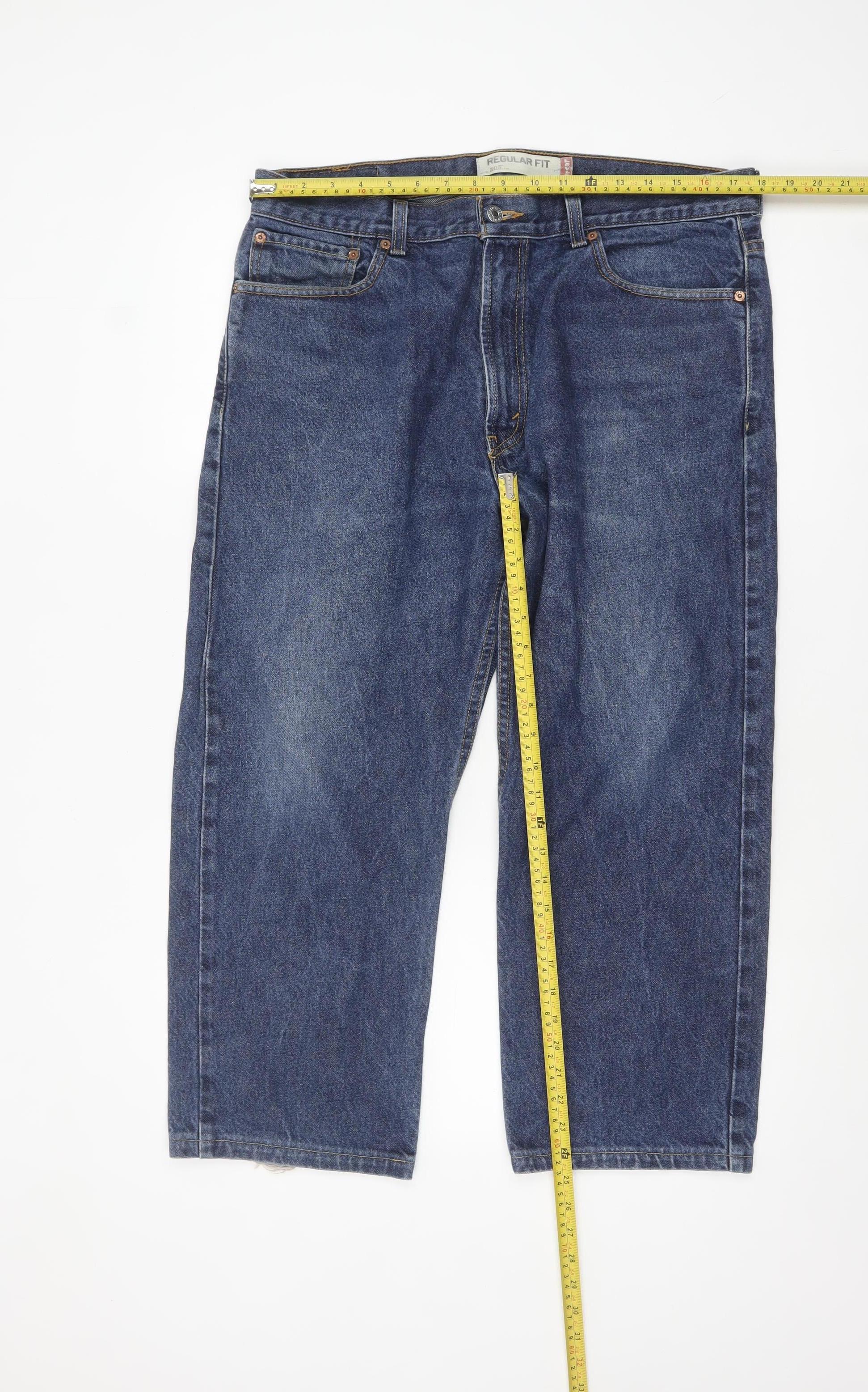 Levi’s 505 Regular Fit Men Blue Denim Jeans W36 L30 Classic Style - Image 2