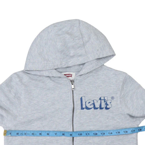 Levi’s Boys Grey Full Zip Hoodie 14 Years Cotton Blend Casual Sweatshirt - Image 2