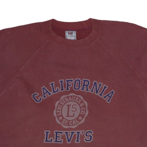 Levi’s Men’s Red California Logo Pullover Sweatshirt L Vintage - Image 8