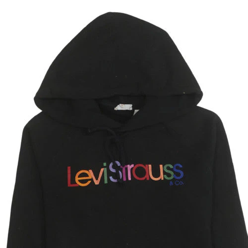 Levi Strauss Womens Black XS Pullover Hoodie with Rainbow Logo - Image 6
