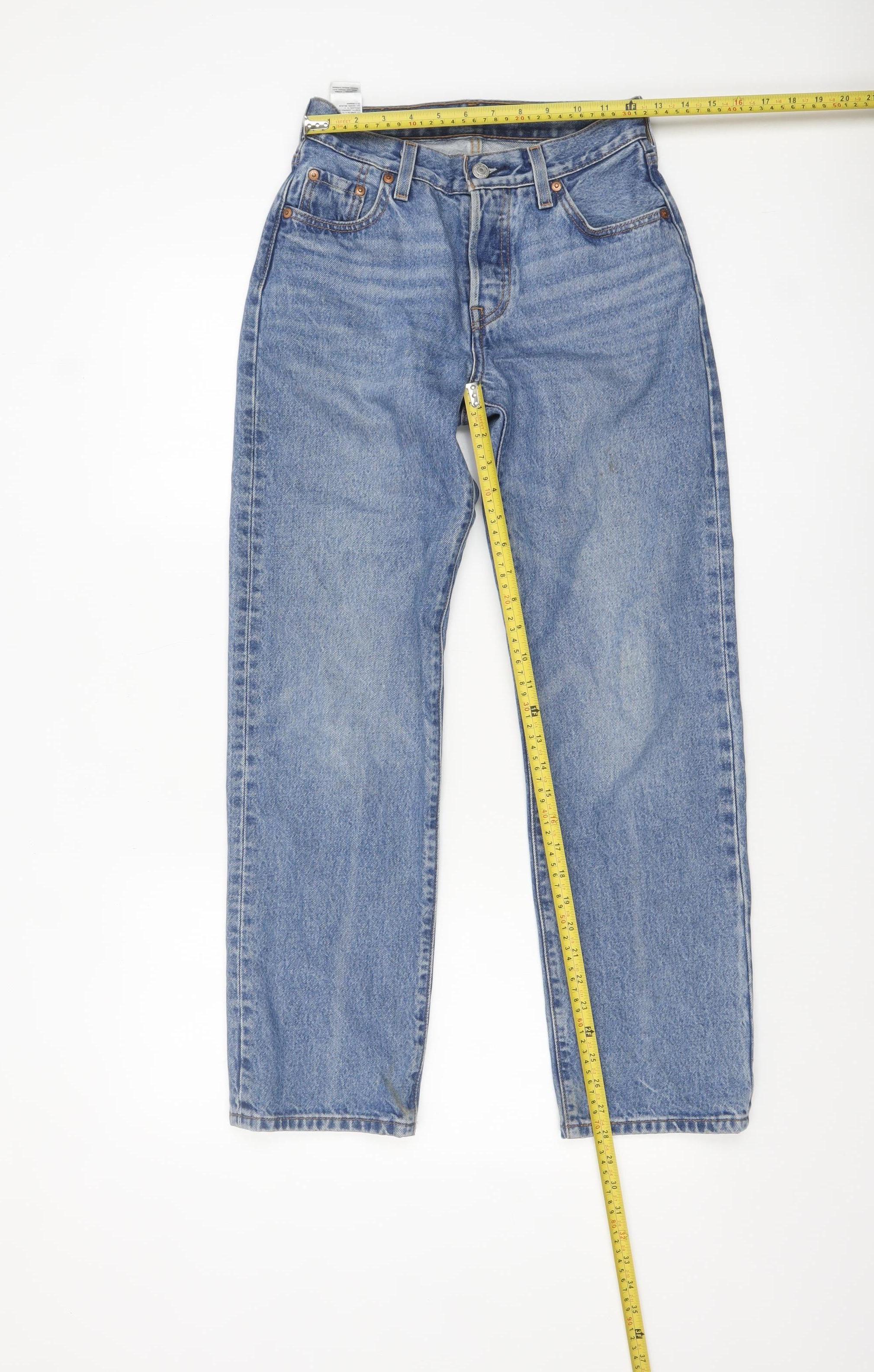 Levi's 501 Women's Blue High Rise Straight Jeans Size 4 - Image 2