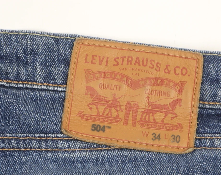 Levi's 504 Men's Blue Straight Leg Jeans W34 L30 Regular Fit - Image 4