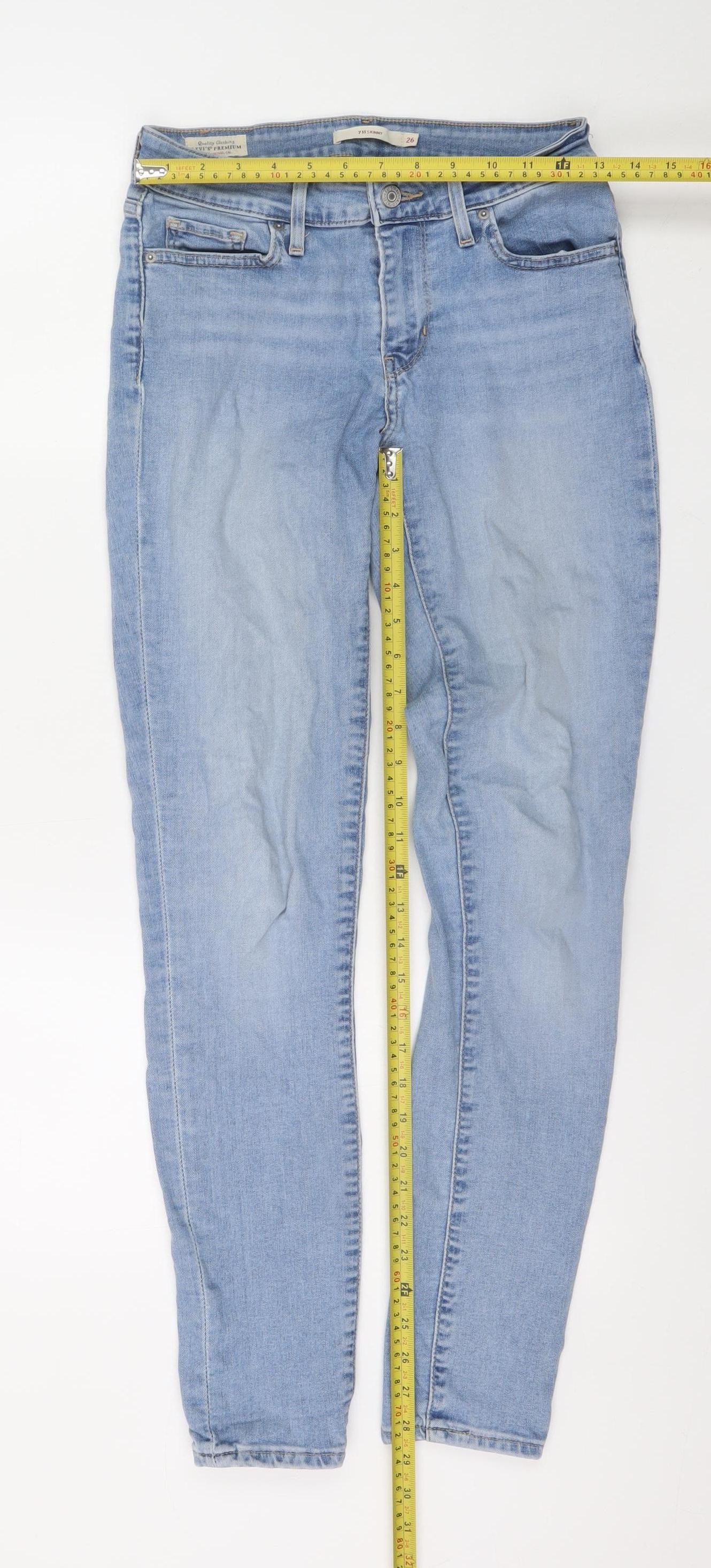 Levi's 711 Skinny Women's Blue Slim Fit Denim Jeans Size 26 - Image 2