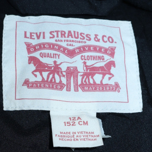 Levi's Boys Black Hooded Long Puffer Jacket Coat Size 12 Years - Image 5