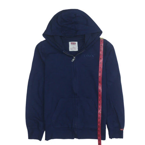 Levi's Boys Blue Full Zip Hoodie Size 14 Years Cotton Blend Logo Sweatshirt - Image 3