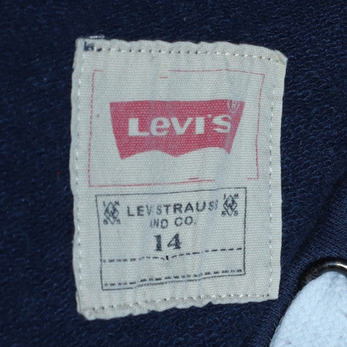 Levi's Boys Navy Pullover Hoodie Size 14 Cotton Blend Logo Sweatshirt - Image 5