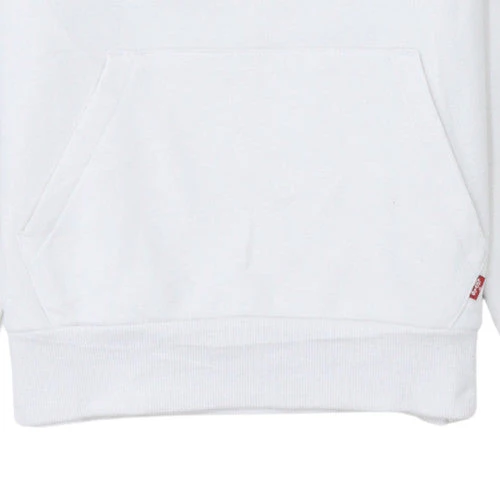 Levi's Boys White Pullover Hoodie 12 Years Regular Fit Logo Fleece Sweatshirt - Image 7