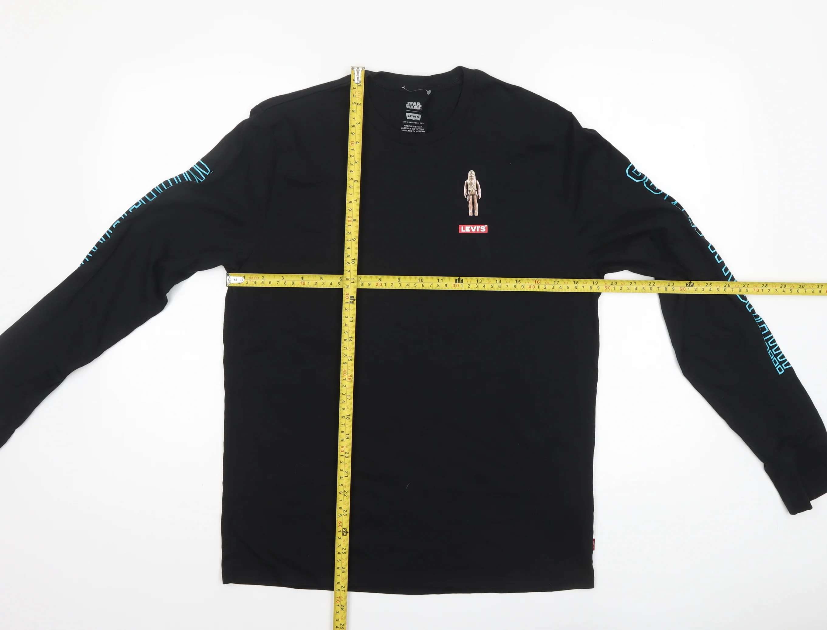 Levi's Men Black Star Wars Long Sleeve Crew Neck T-Shirt Size M - Image 2