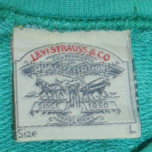 Levi's Men Green Pullover Sweatshirt L Crew Neck Vintage Style - Image 5