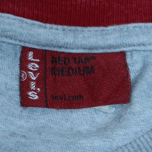 Levi's Men’s Grey Red Tab Graphic Print Crew Neck T-Shirt Medium - Image 6