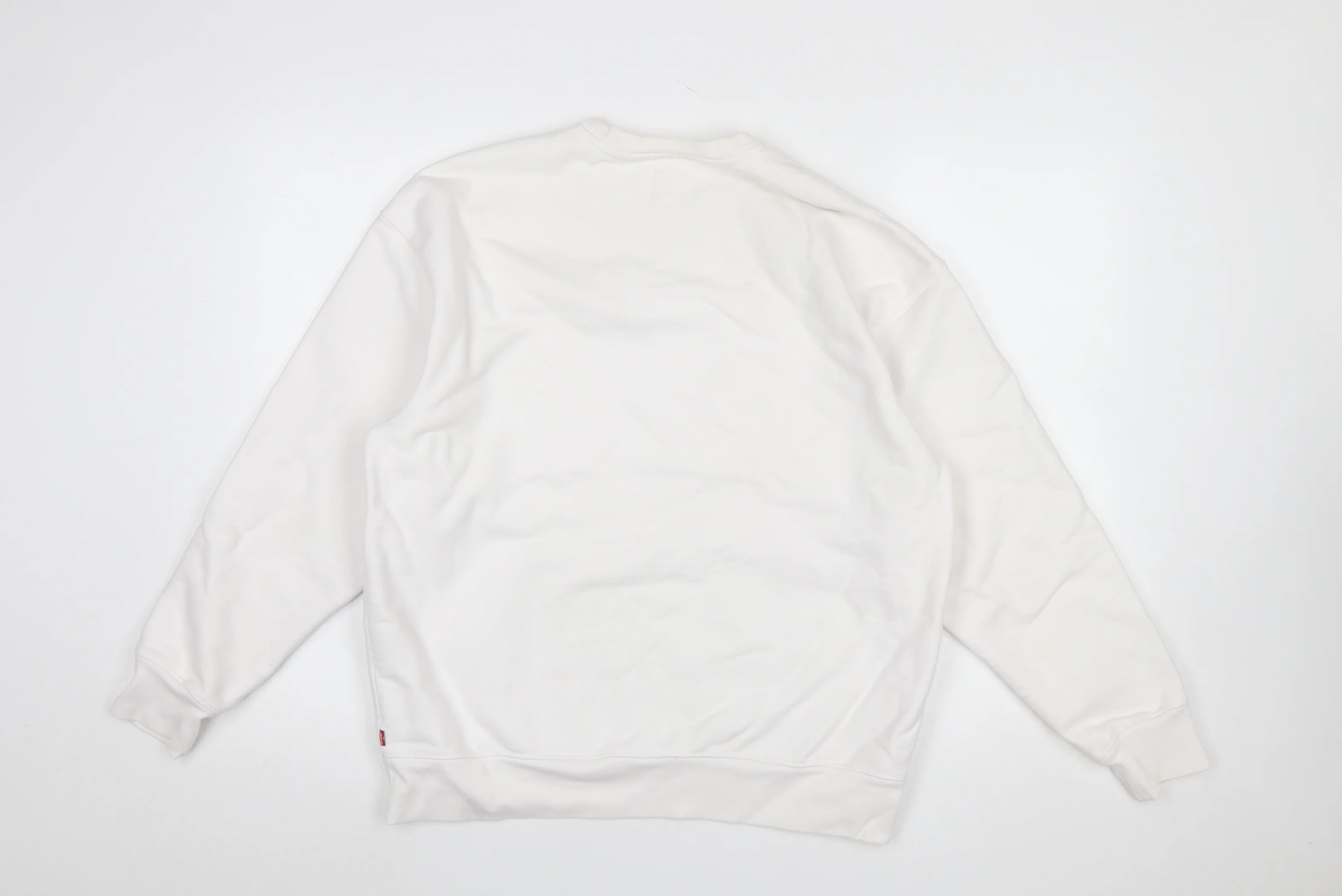 Levi's Men White Relaxed Fit Logo Pullover Sweatshirt M - Image 3