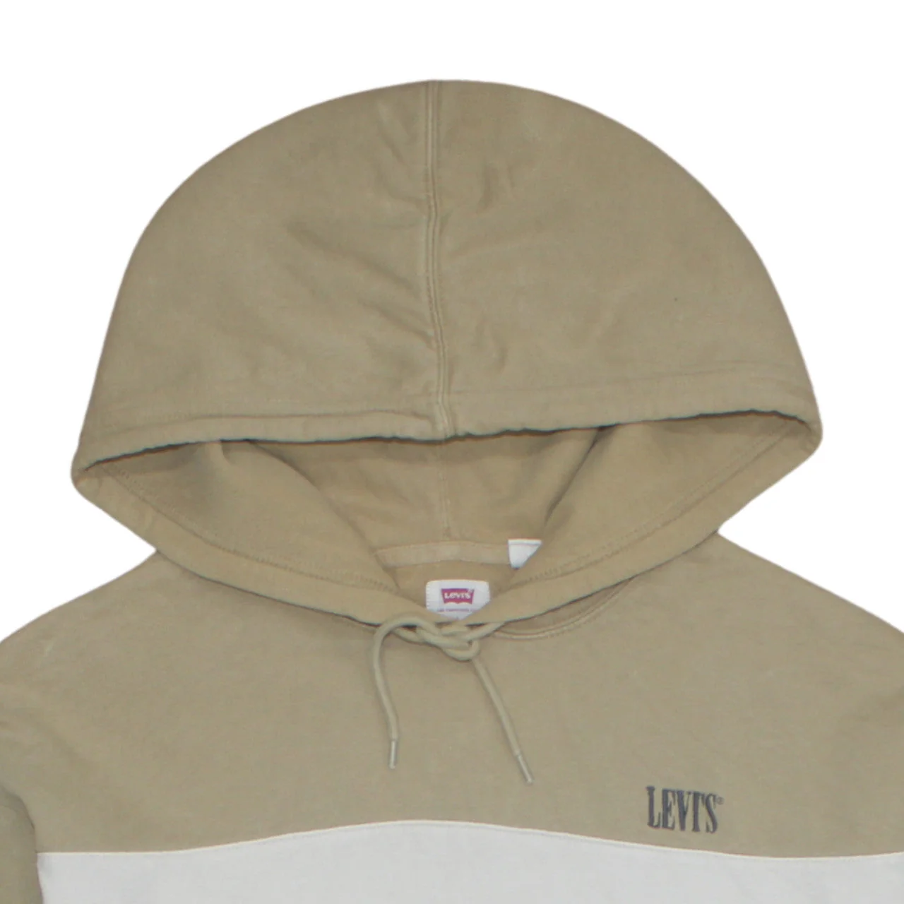 Levi's Men's Beige Blue Colour Block Relaxed Fit L Pullover Hoodie - Image 7