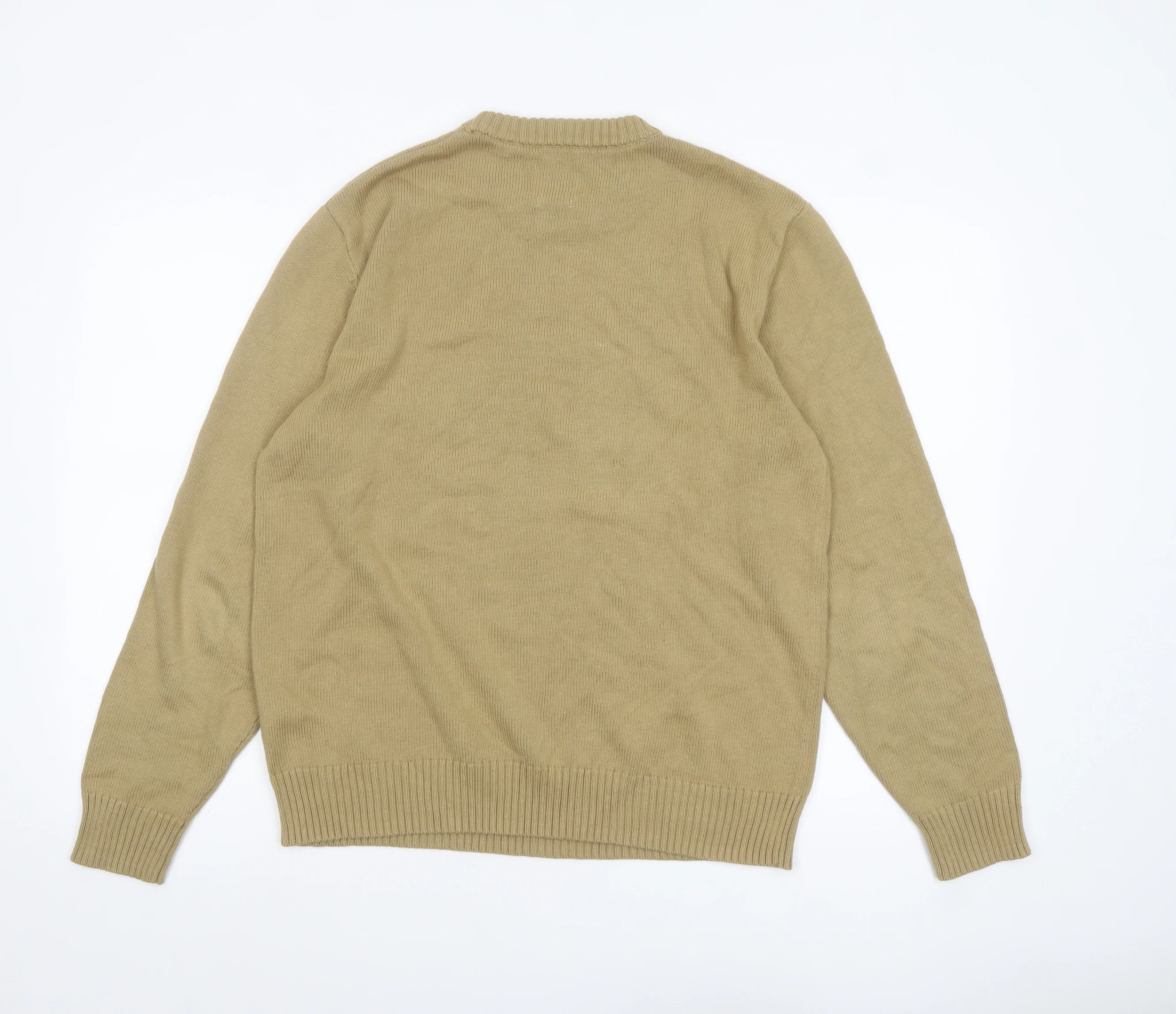 Levi's Men's Beige Cotton Crew Neck Pullover Jumper Size M - Image 3