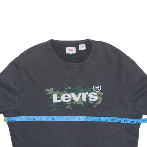 Levi's Men's Black Camo Logo Crew Neck Sweatshirt M - Image 2