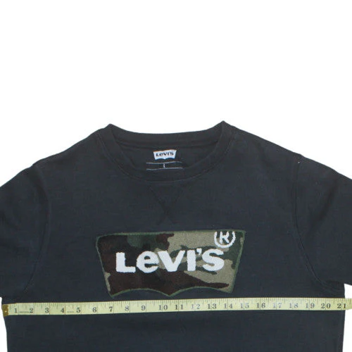 Levi's Men's Black Camouflage Logo Crew Neck Sweatshirt L - Image 2