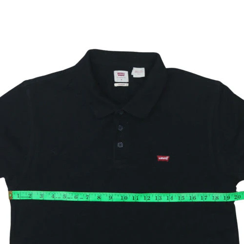 Levi's Men's Black Cotton Standard Polo Shirt Size M - Image 2