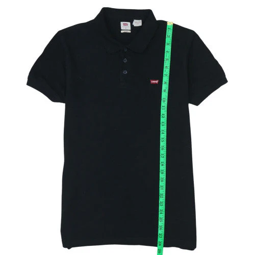 Levi's Men's Black Cotton Standard Polo Shirt Size M - Image 3