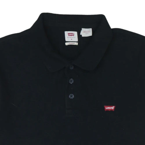 Levi's Men's Black Cotton Standard Polo Shirt Size M - Image 8