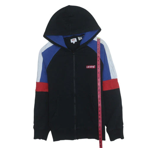 Levi's Mens Black Full Zip Hoodie Size S Regular Fit Logo Design - Image 2