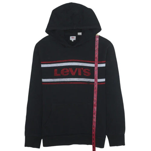 Levi's Men's Black Hoodie L Pullover Graphic Print Fleece Sweatshirt - Image 3