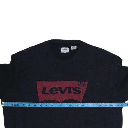 Levi's Mens Black Logo Pullover Sweatshirt Medium - Image 2