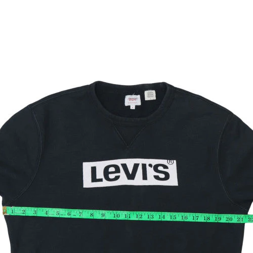 Levi's Men's Black Logo Pullover Sweatshirt Size M Crew Neck - Image 2