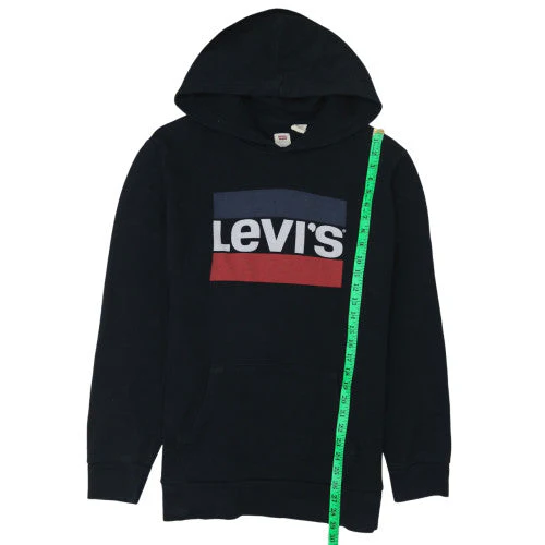 Levi's Men's Black Pullover Hoodie L Fleece Graphic Logo Sweatshirt - Image 3