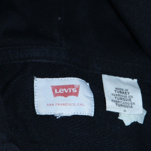 Levi's Mens Black Pullover Hoodie M Graphic Logo Fleece - Image 5