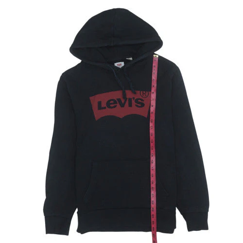 Levi's Men's Black Pullover Hoodie Size M Graphic Logo Sweatshirt - Image 3