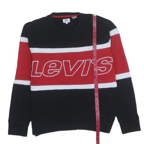 Levi's Men's Black Red Crew Neck Logo Sweatshirt Size S - Image 2