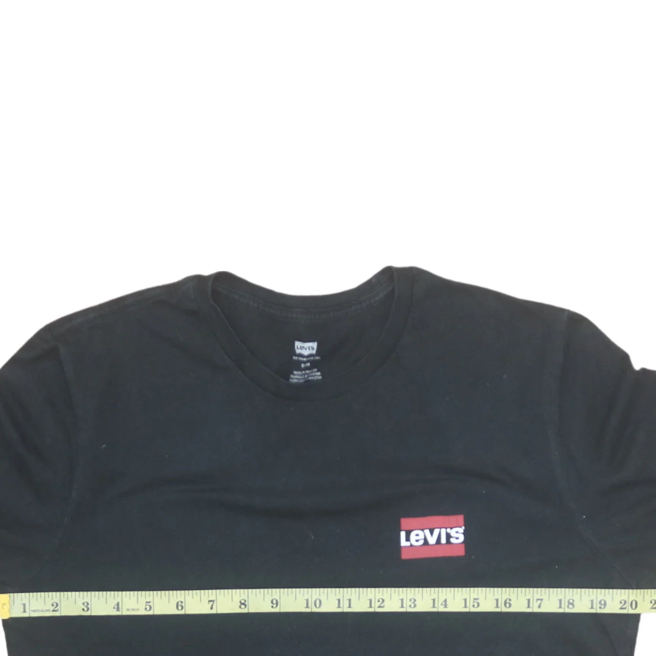 Levi's Men's Black Small Logo Crew Neck Cotton T-Shirt - Image 3