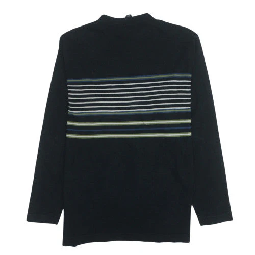 Levi's Men's Black Striped Long Sleeve Cotton T-Shirt Size M - Image 4