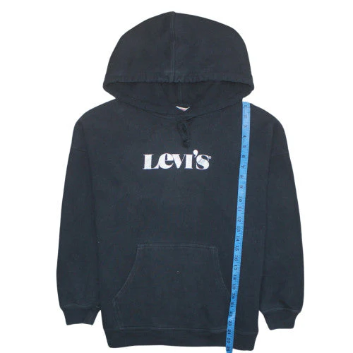 Levi's Men's Black XS Pullover Hoodie with Logo Print - Image 2