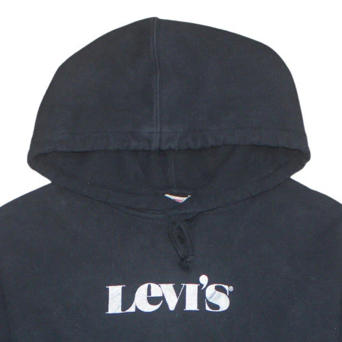 Levi's Men's Black XS Pullover Hoodie with Logo Print - Image 8