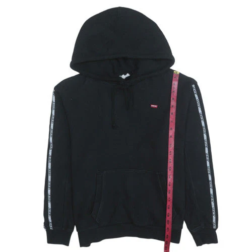 Levi's Men's Black XS Pullover Hoodie with Logo Tape Trim - Image 3