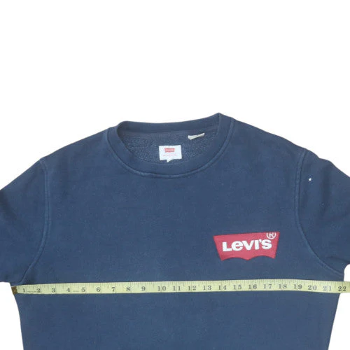Levi's Men's Blue Crew Neck Cotton Sweatshirt Size M - Image 2