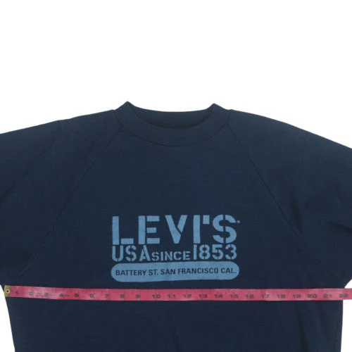 Levi's Men's Blue Crew Neck Pullover Graphic Sweatshirt M - Image 2