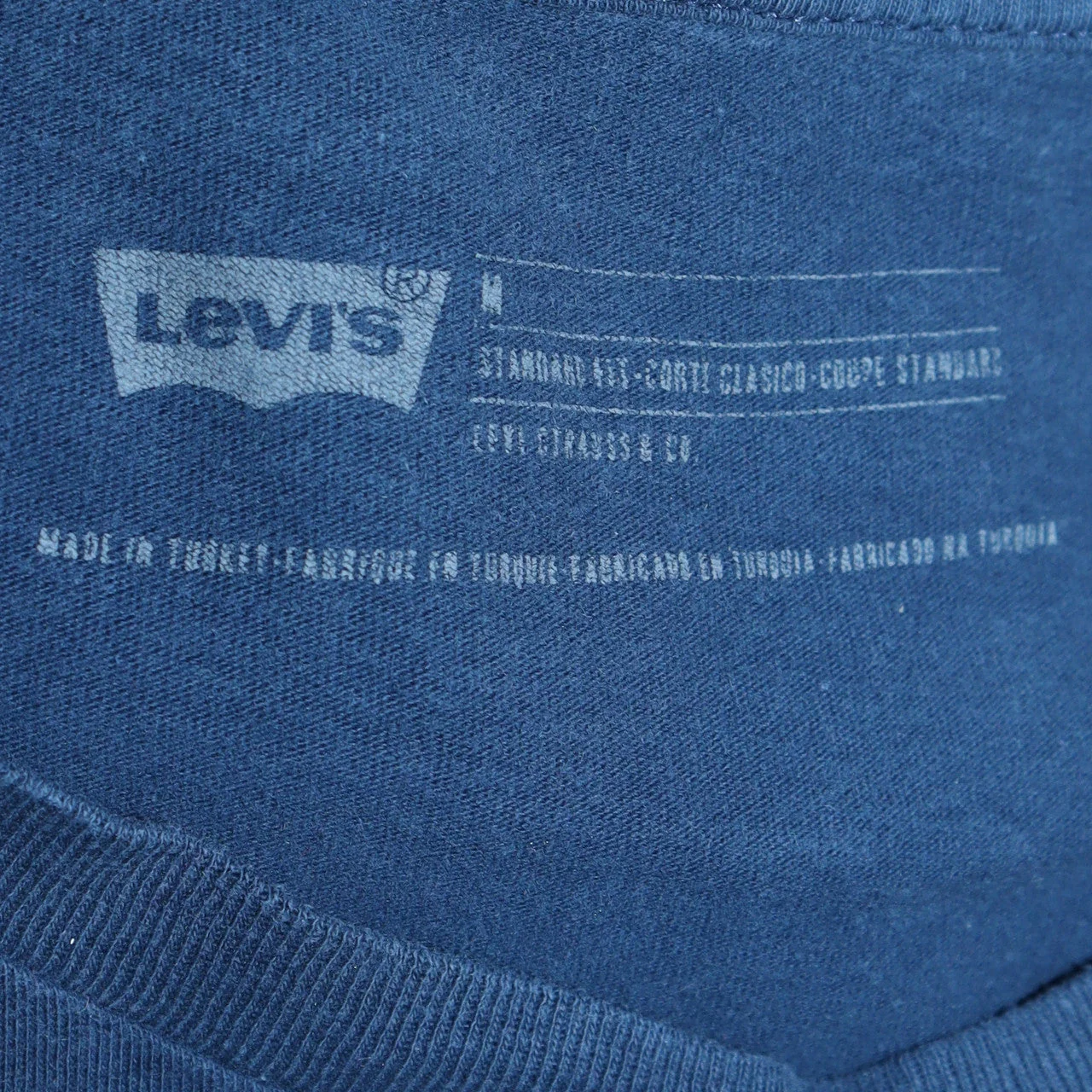 Levi's Men's Blue Graphic Logo Crew Neck Cotton T-Shirt Size M - Image 5