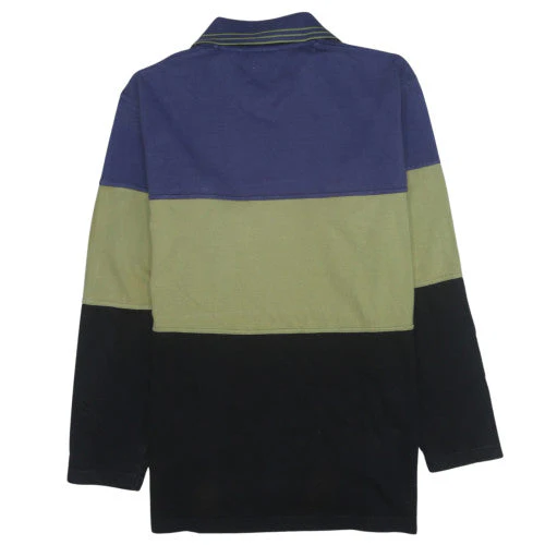 Levi's Men's Blue Green Black Colour Block Long Sleeve V-Neck Sweatshirt M - Image 4